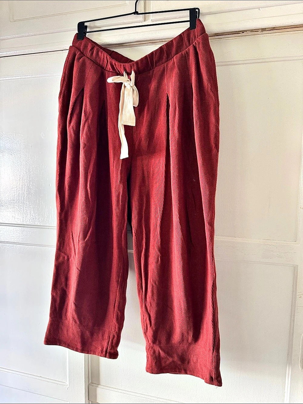 Free People Wide Leg Pants in Red Size Large